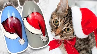 ? Новогодняя Шапка ? Зимний Дизайн Ногтей / Рисунок Гель-лаком для Праздничного Маникюра Cosmoprofi