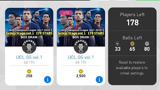 Pes 2017 mobile UEFA Champions League group stage vol 1 opening Box Draw