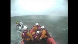 Rescue Mudeford Lifeboat MAYDAY call to rib gale force 8