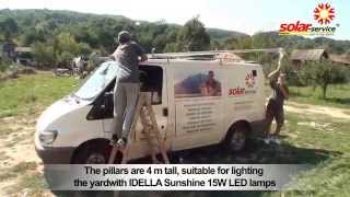 Mounting solar lighting poles with photovoltaic panels in Valcea Romania
