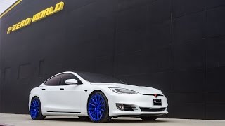 Project Superamerica - A Customized Tesla Model S P100D - Pearl White  with Bentley Red Interior