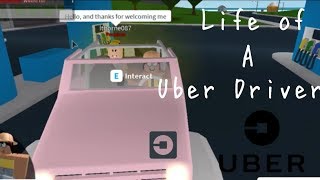 Being an Uber / Taxi Driver in BloxBurg! - Roblox