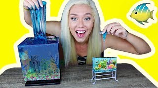 REAL SLIME AQUARIUM HOW TO MAKE A SLIME FISH TANK! So Satisfying! | NICOLE SKYES