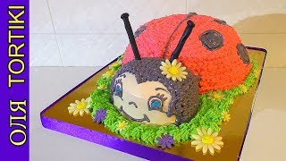 ТОРТЫ Торт "Божья Коровка" Кремовый Торт Сборка и украшение торта Ladybug Cake