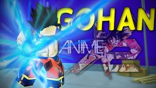 Gohan appears in Anime Cross 2 - Roblox Animecross 2 Custom character Gohan (adult) build