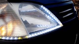 Светодиоды в фары Рено Логан / LED Headlight Renault Logan
