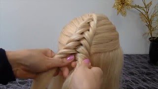 Причёска с плетением для средних, длинных волос.Причёски для девочек в школу