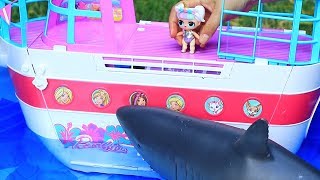 Barbie LOL Families ! The Unicorn Family Cruise Ship Adventure | Toys and Dolls Fun Pretend Play
