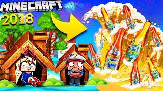 ? BAZA VS SYLWESTROWE TSUNAMI SZAMPANA - MINECRAFT TSUNAMI CHALLENGE | Vito VS Bella