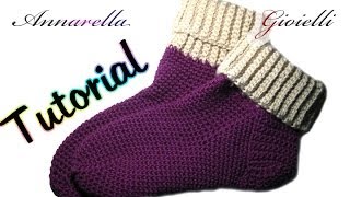 Tutorial scarpe da notte all'uncinetto | How to crochet socks