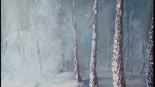 Рисуем вместе метель,снег маслом! Oil paint snow, blizzard.Круглова Людмила