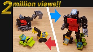 [LEGO Mini Robot Tutorial] Combiner Transformer Mech - (similar with Devastator)
