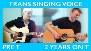 FTM Singing Voice on T Comparison (Pre T to 2 Years on T) || Jeff Miller