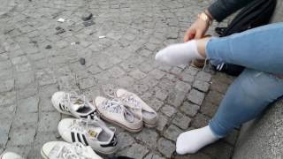 Celina: Clean white socks (part 1 of muddy socks and shoes series)