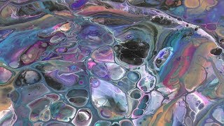 Заливка акрилом #5.Большие ячейки. Медиум Floetrol +  Силикон.Big cells Floetrol + Silicone oil