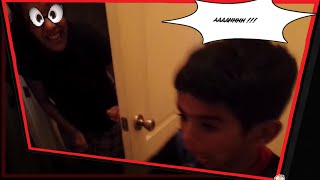 Crazy mom pranks her son while he attempts a magic trick!