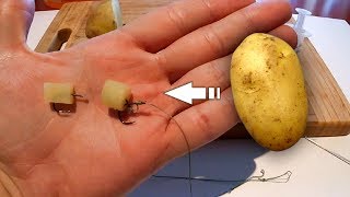 Как насадить картошку на крючок или волос | Формовка | Пеллетс | Рыбалка | Fishing