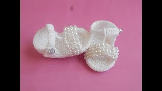 (Crochet-Crosia) How to Make crochet baby Beaded flip flop sandals