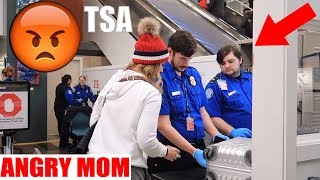?MOM gets TRIGGERED at TSA AIRPORT SECURITY ✈️(16 HOUR flight) | Brock and Boston