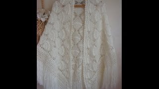 Узор для шали - начинаем вязать с нижнего угла.