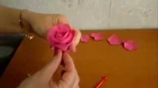 Роза из полимерной глины. МК для начинающих.