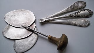 Пластина для ручной Гравировки штихелем (сделана из Мельхиоровой ложки)