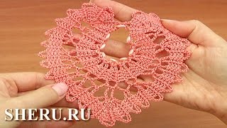 Crochet Brugge Heart Motif Lace  Урок 8 часть 1 из 2  Сердце в технике брюггского кружева