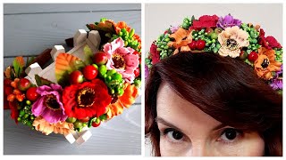 Обруч с маками из латекса в осеннем стиле своими руками. Мастер класс.