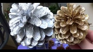 Как быстро украсить шишки на Новый Год! DIY