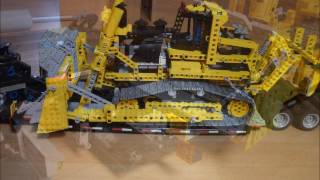Lego® Model Team Truck 5571 Black Cat mit Zwillingsreifen, Eigenbau Auflieger + Bulldozer 8275 #25