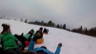Здесь все по взрослому :))  Снежная горка в Перемилово. Анкин ДР  28 января