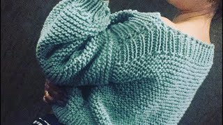 МК свитера спицами из толстой пряжи (базовая модель)