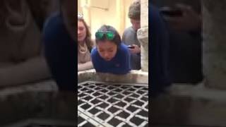 Девушка поет в колодец песню Hallelujah