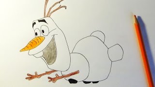 How to draw Olaf from Frozen, Como dibujar Olaf from Frozen, Как нарисовать Олафа