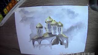 Drawing: Храм Акварелью (Time Lapse)