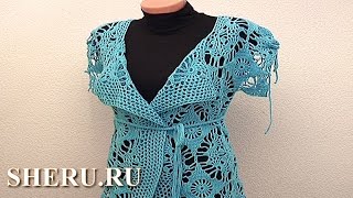 Вязание кардигана Урок 18 часть 1 из 3 Вязание крючком
