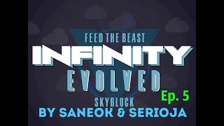 Халявная энергия,водяные колёса,ферма мобов-FTB Infinity Evolved Skyblock #5!
