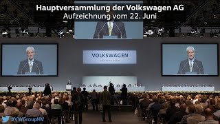 Hauptversammlung der Volkswagen AG 2016 #VWGroupHV Aufzeichnung vom 22. Juni 2016