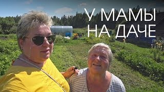 У мамы на даче. Наша баня, мамин огород, душ впечатлений, мои школьные и студенческие работы