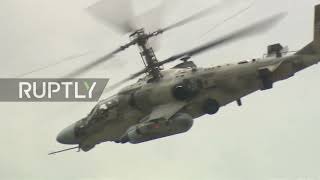 Russia: Indian HAL Dhruv helicopters roar in the sky at MAKS-2021