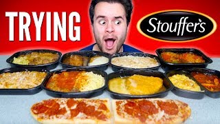 TRYING STOUFFERS FROZEN MEALS! - Pizza Bread, Fried Chicken, & MORE Taste Test!