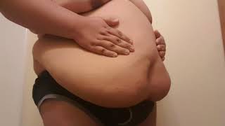 Belly play before a shower