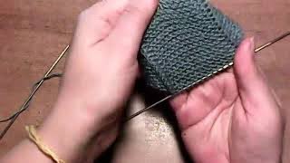 #Тапочки-следки #связанные# спицами из 3-х петель#