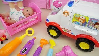Baby Doli and doctor Hello kitty car toys baby doll play