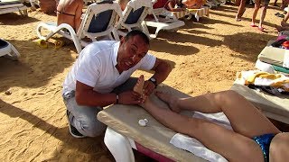 Часть 3. Пляж в Dreams Vacation 4*. Массаж на пляже. Sharm El Sheikh. Египет.