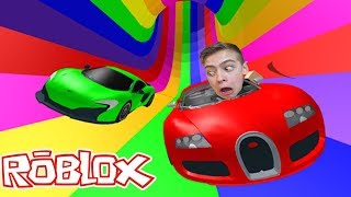 МЕГА СПУСК Съехать с Радуги вместе Супер Героями в игре Roblox Челлендж Кто победит Slide Down