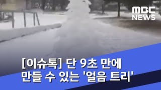 [이슈톡] 단 9초 만에 만들 수 있는 '얼음 트리' (2019.12.26/뉴스투데이/MBC)