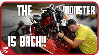 The MONSTER is FINALLY BACK!! [Wrecked Bike Rebuild - Ep. 17 - Ducati Monster 1100]