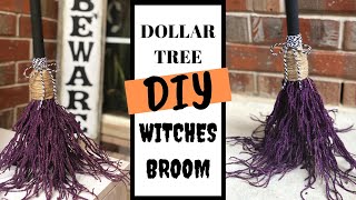 DOLLAR TREE DIY | WITCHES BROOM DECOR | HALLOWEEN DIY | MAKE WITH ME!