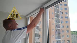 Монтаж рулонных штор Зебра Уни-2 на скотч без сверления окон | АВС